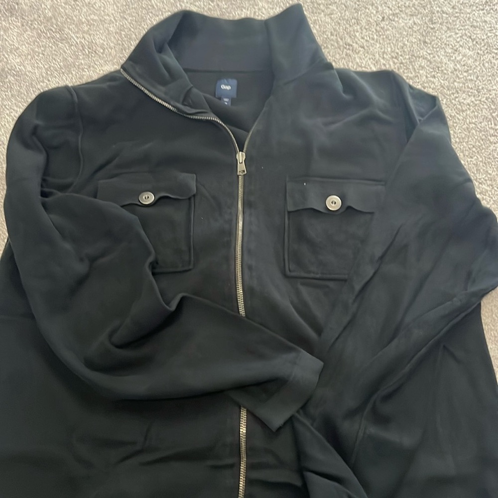 Full Zip Gap Black Sweater